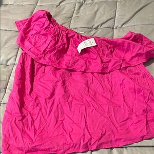 Cotton On Vibrant Pink Ruffle Blouse